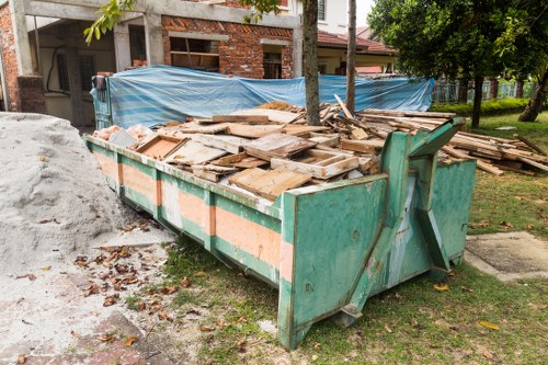 Construction site with waste materials in Euston