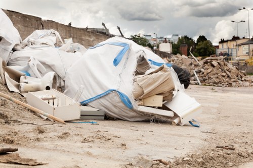 Inspector evaluating a skip and site during a complaints review